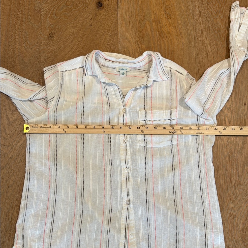 Sundance Gauze Striped Button-up Shirt | M | EUC | Beach | Resort | Boho - Picture 4 of 7